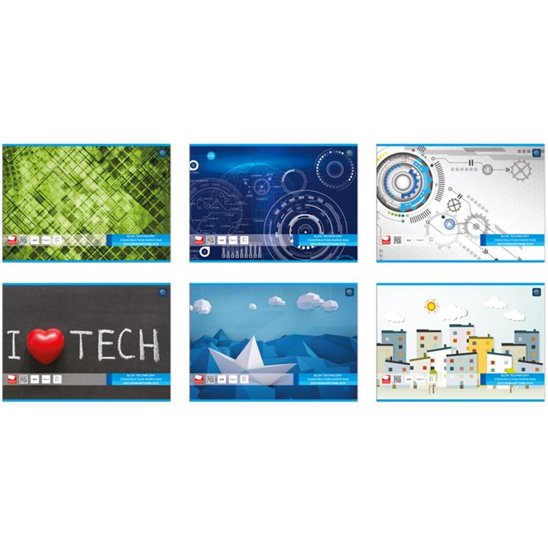 Blok A4 Techniczny biały INTERDRUK 170g