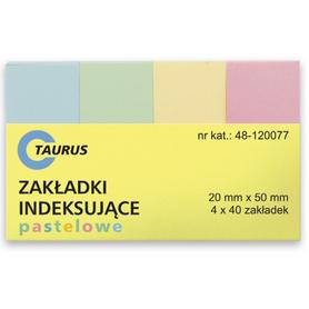 Zakładki indeksujące 20x50mm TAURUS pastel